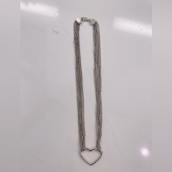Heart Necklace, Sterling Silver, Multi-Strand - Picture 7 of 7